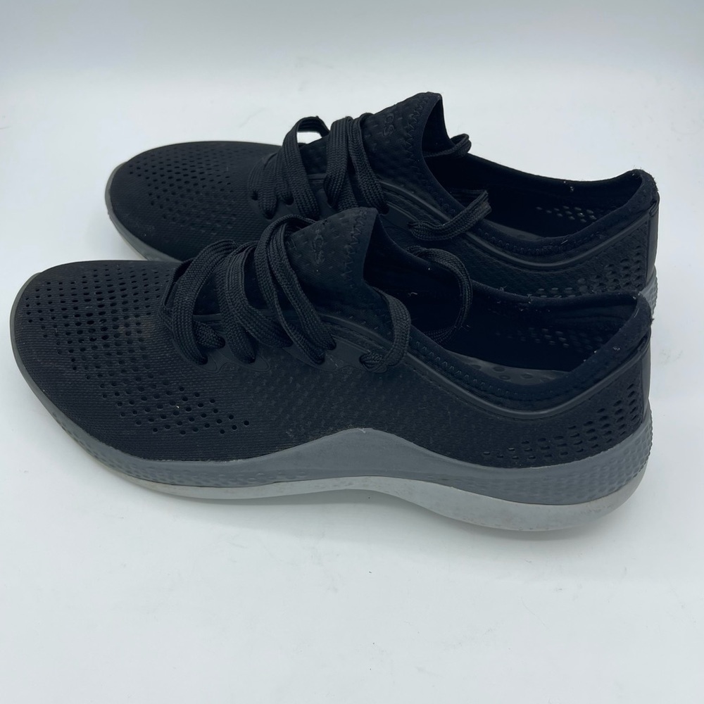 Crocs LiteRide 360 Pacer Rubber Perforated Shoes Black Womens Sneaker size 10